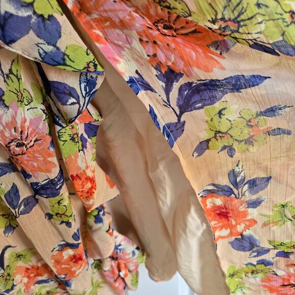 Lulus Stunning Soiree Blush Pink Floral Ruched Midi Dress Size XXL - Picture 7 of 10